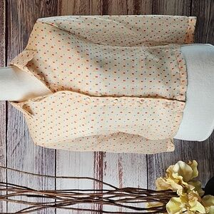 COTTON CANDY SHEER 3/4 SLEEVE BUTTON-UP BLOUSE